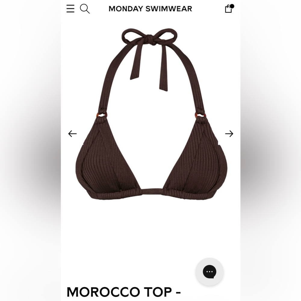 Monday Swimwear Dark Brown Bikini Top
